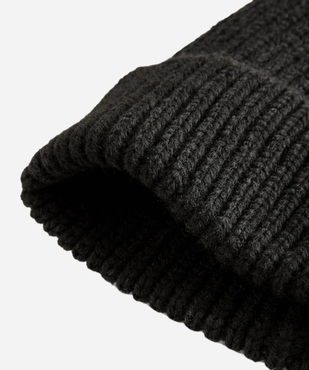 Black Knitted Beanie Hat