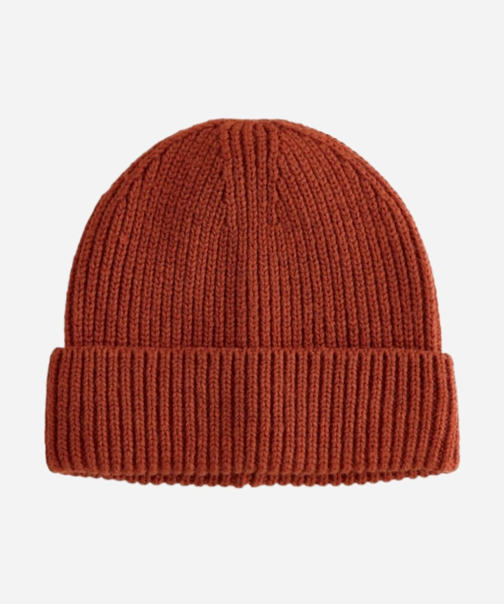 Rust Orange Knitted Beanie Hat
