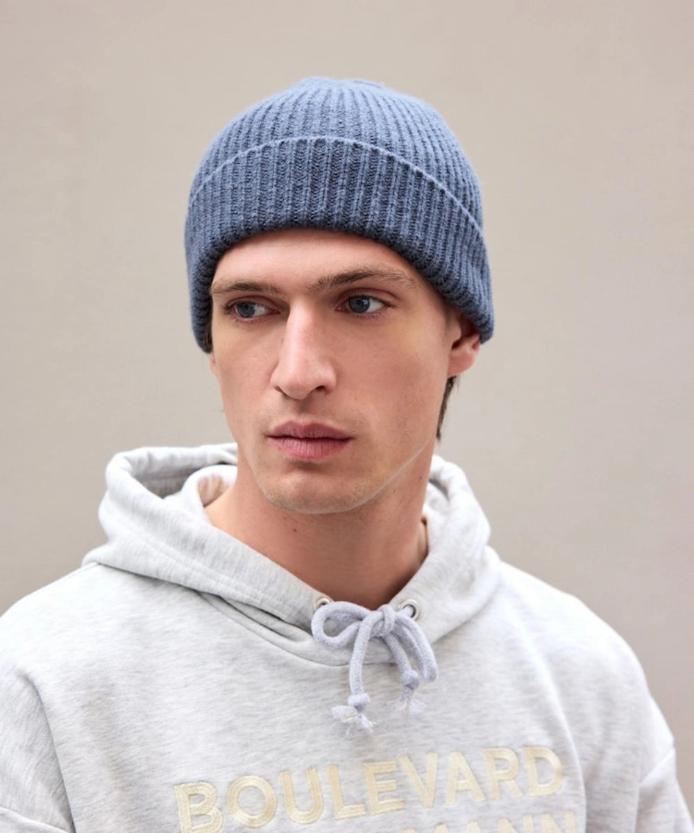 Airforce Blue Knitted Beanie Hat