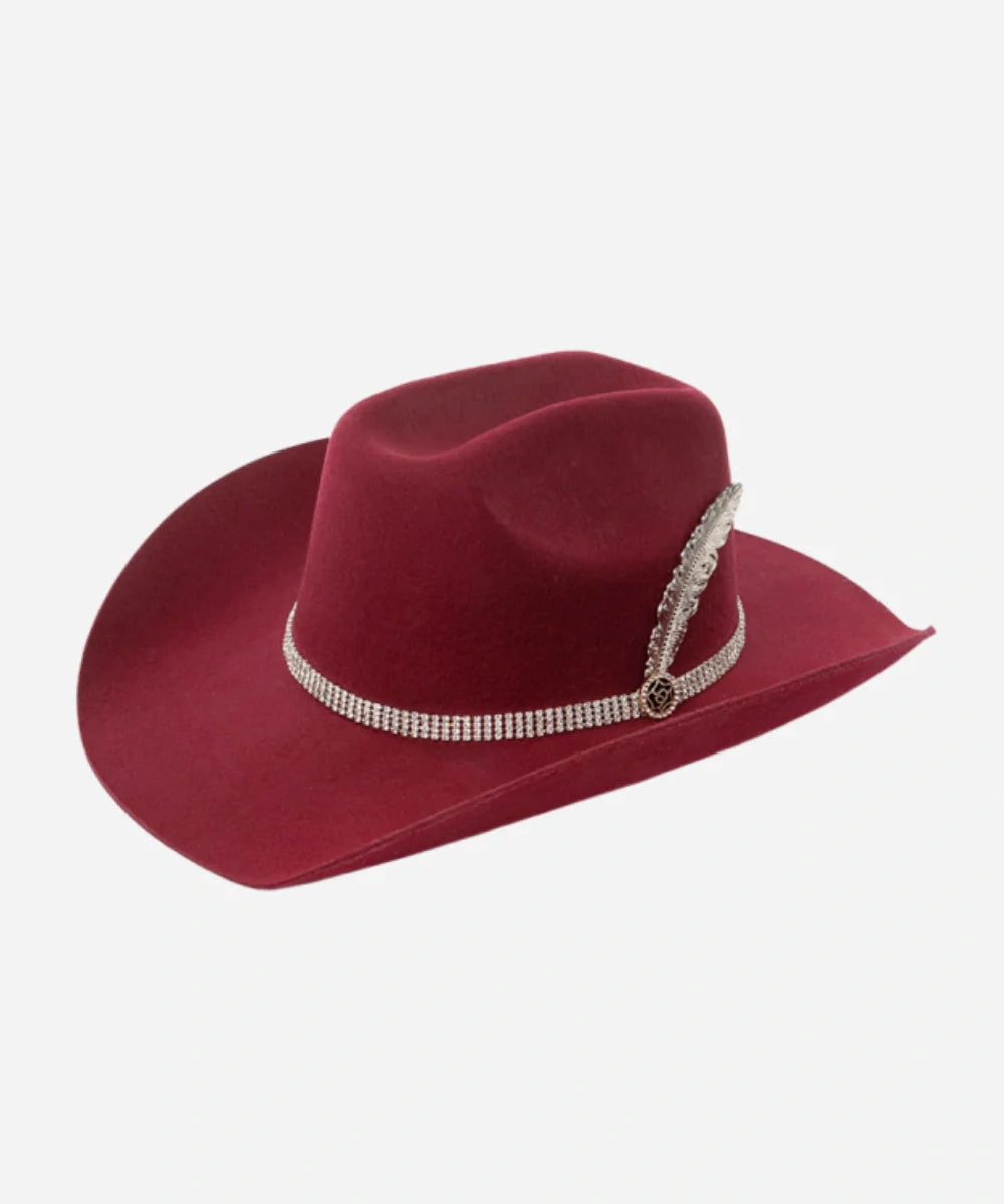 Crimson Luxe Cattleman Fedora