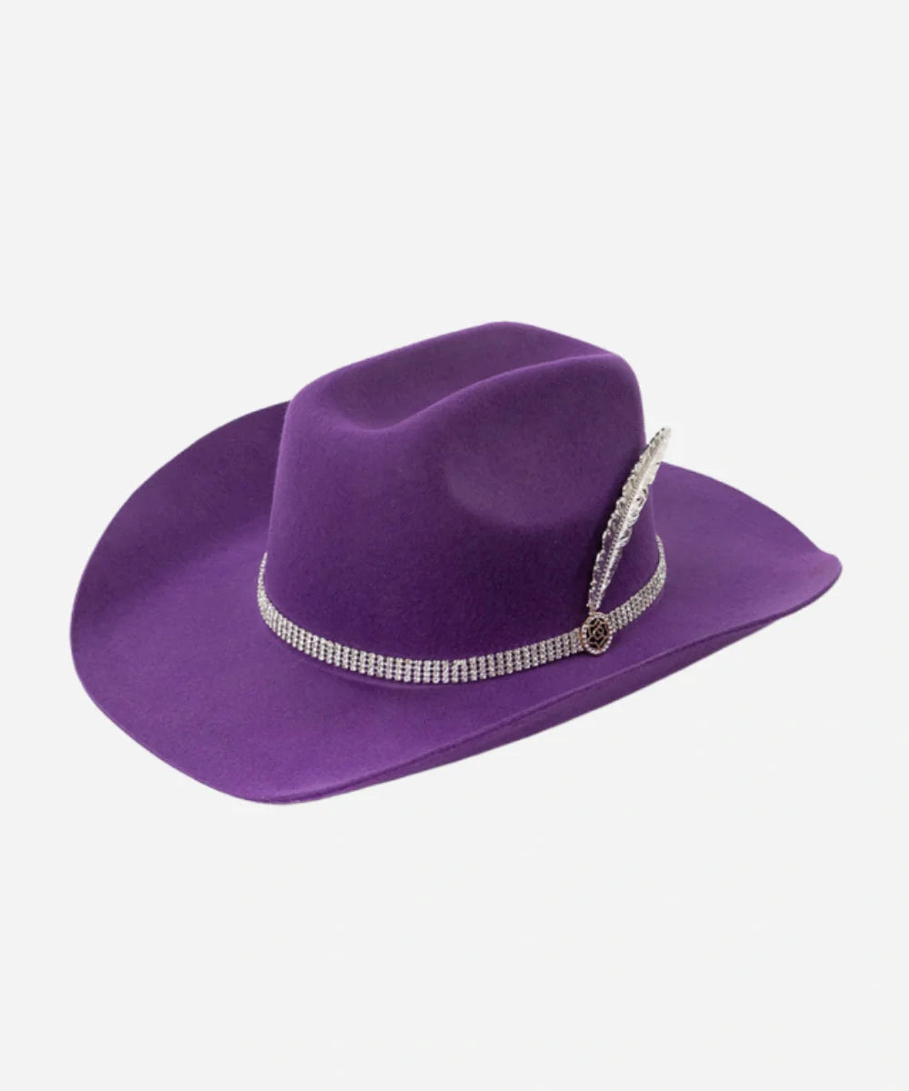 Purple Royal Charm Cattleman Fedora