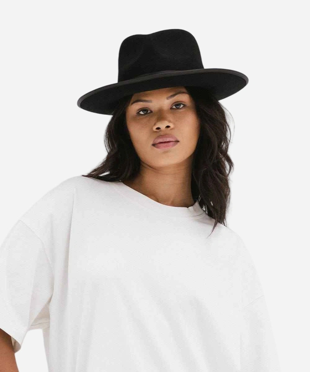 Monroe Rancher Black Fedora Hat