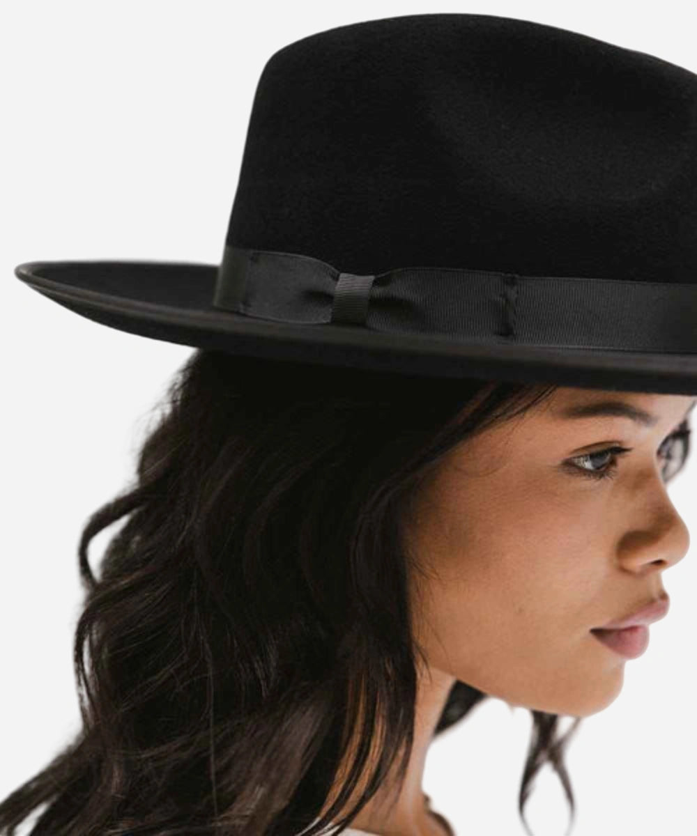 Monroe Rancher Black Fedora Hat