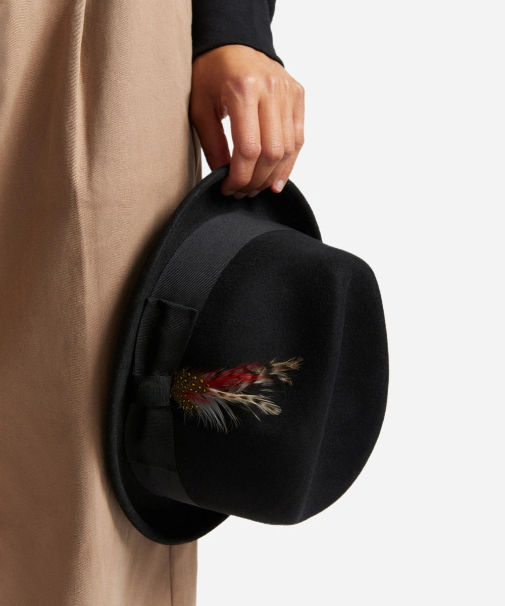 Stout Black Pork Pie Hat