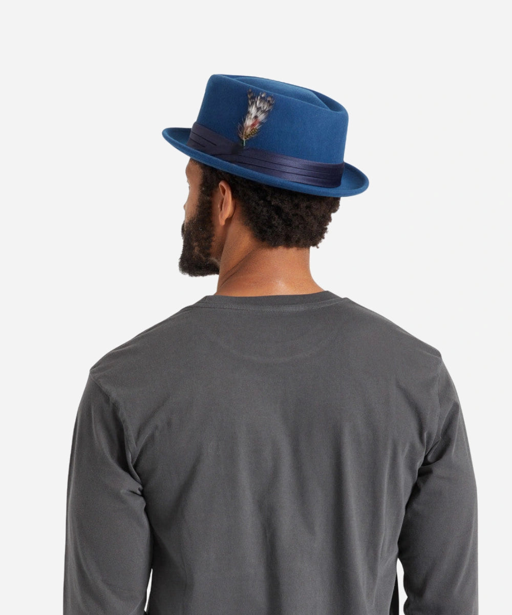 Stout Blue Pork Pie Hat