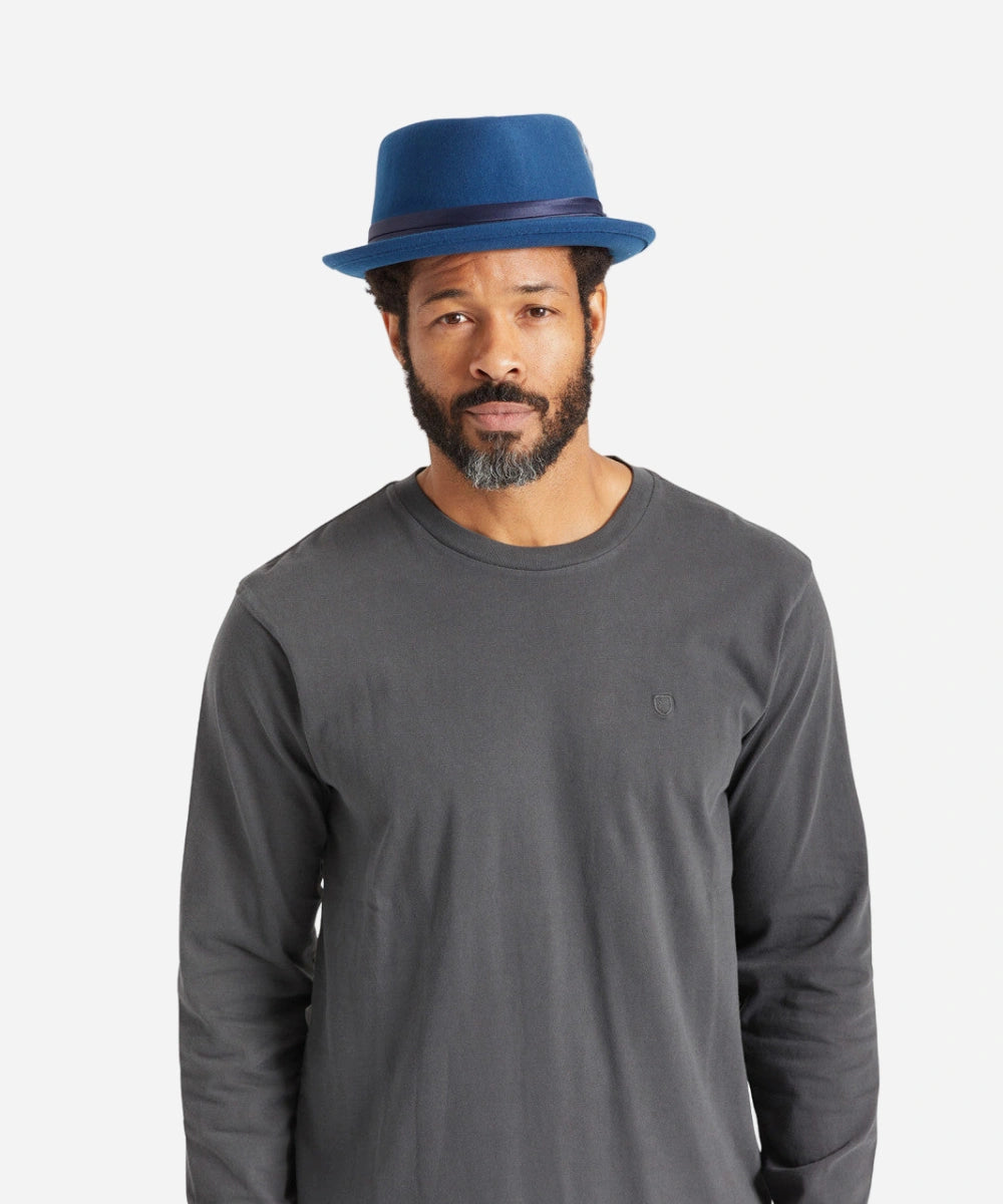 Stout Blue Pork Pie Hat